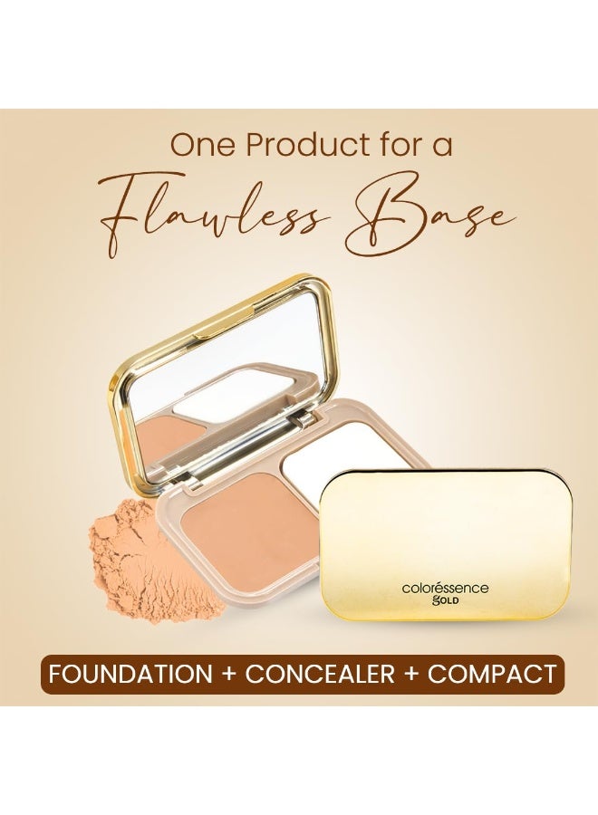 Coloressence 3-in-1 Makeup Corrector (Concealer, Foundation & Compact Powder) for Fe Pace All Skin Types (Fair Shade) with Freuff Applicator | Long Lasting | Waterproof | Oil Free 20g - Image 2